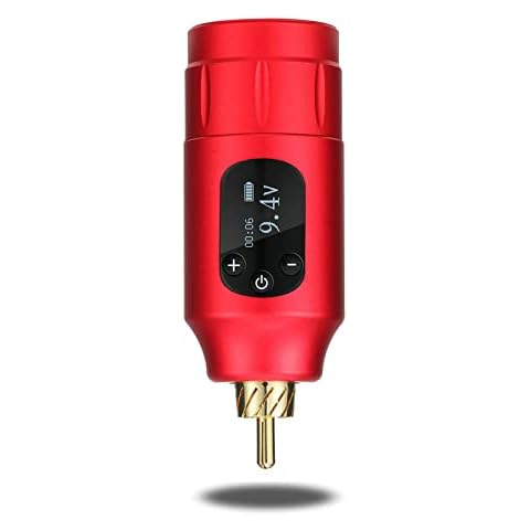 OLED Tattoo Battery Power Supply for Rotary Tattoo Machine Portable Rechargeable Coreless Motor for Tattoo Pen (OLED-Red) Cover