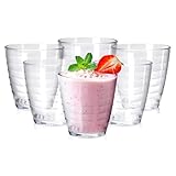 6PCS Plastik Wiederverwendbare Premium, 12.6 OZ Mehrweg Premium Acryl Becher Gläser, 360ml Unzerbrechlich Kristallgläser für Kinder und Erwachsene, Stapelbar Saftgläser für Home (12.6 OZ/ 360ml)