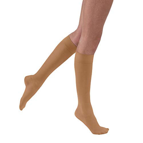 Image of BSN Medical 119121 Jobst Ultra Sheer Compression Stocking, Knee High, 20-30 mmHG, Closed Toe, Medium, Sun Bronze