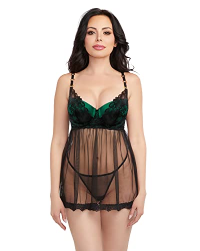 Dreamgirl-womens-Lace-Babydoll-G-string-Set