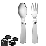 Spoon Fork for THERMOS FUNTAINER Food Jar 10 Oz, Multifunctional Tableware Set Folding Spoon and Fork Replacement Foldable Metal Serving for Hot Food Lunch Picnic Travel Outdoor