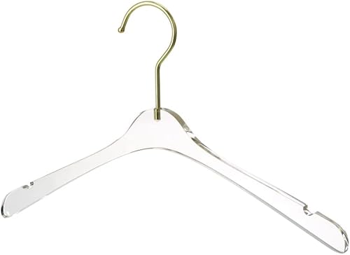 YBM Home Perchas acrílicas transparentes de calidad hechas de acrílico transparente para un aspecto y sensación de lujo para el armario del armario,