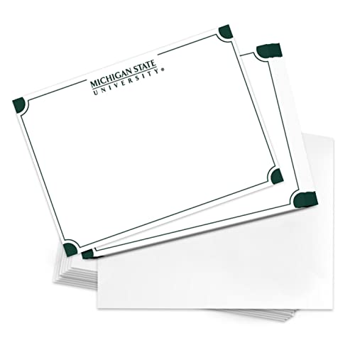 Image of Desert Cactus Michigan State University 10 Pack Notecards Stationery Cardstock Spartans MSU Includes Envelopes Memo Party Thank You (Notecard 4b)