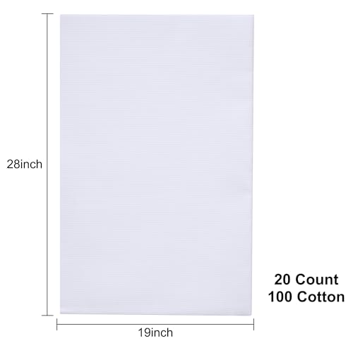 Image of Aida Cloth 20 Count Cross Stitch Fabric,19x28inch (20CT,White)