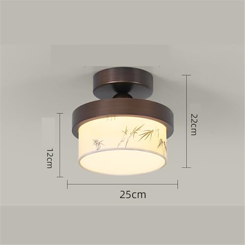 Lampe de plafond balcon et entrée au style rétro chic en textile imprimé - 2
