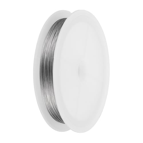 PATIKIL 98FT (30m) 0.015inch (0.38mm) 7-Strand Bead String Wire, Stainless Steel Nylon Coated Bead Cord Stringing Wire for Jewelry Bracelet Beading Making, Silver