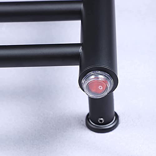 Toallero eléctrico negro de 4 barras para baño con sistema enchufable 5