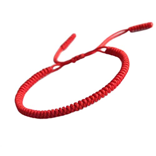 Men Women Chinese Lucky Red String Bracelet Tibetan Buddhist Prayer Handmade Yoga Prayer Rope Mala Bracelet Adjustable Size