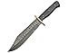 Damascus DM-1195 Black Synthetic Bowie Fixed Blade Knife + Sheath