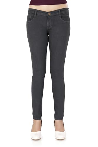 Image of TWGE - Women's Mid Rise Skinny Fit Jeans - Single Button, Stretchable Denim Pants - Ankle Length - Stylish Casual Wear