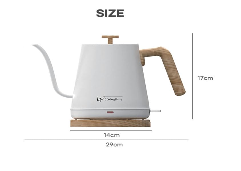 Tetera Eléctrica Moderna con Pico Largo de Acero Inoxidable 0.8L miniatura 2