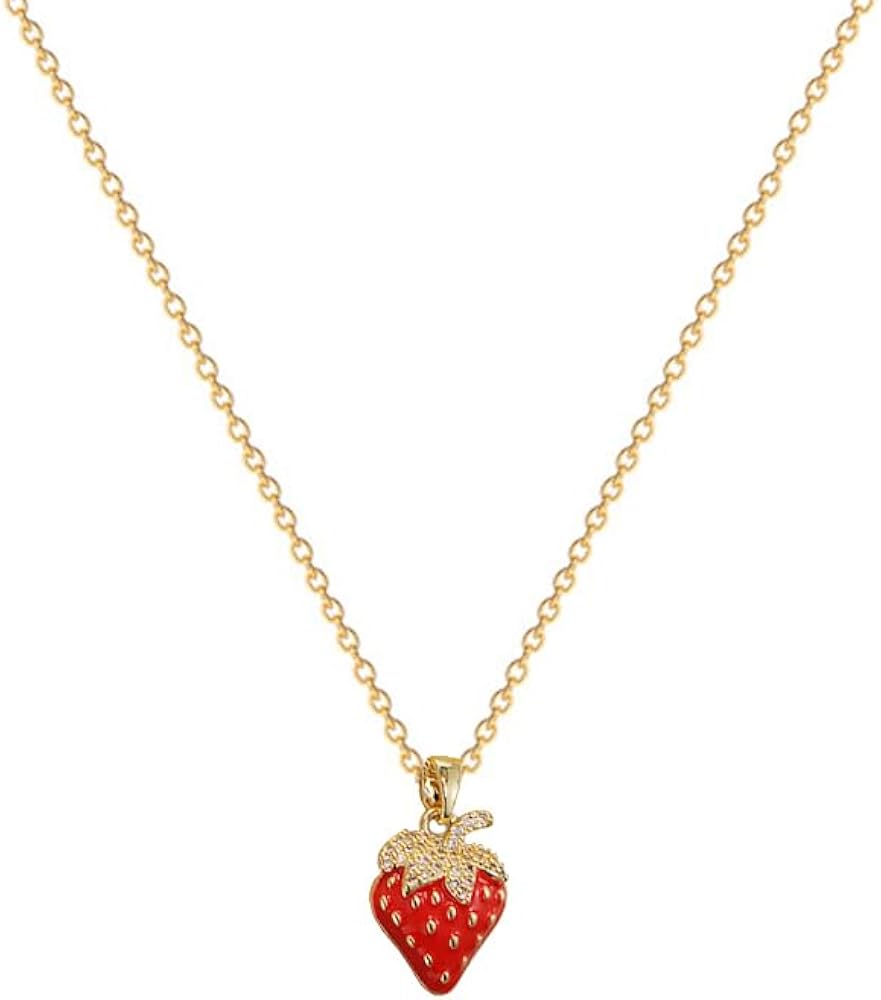 Amazon.com: YOOESTORES82 Red Strawberry Pendant Necklace for Women