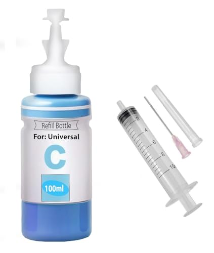 Image of CANOFF 805xl Refill Ink for H.p. /Can0n Cartridge 805,682,802,678,901,818,21, 22,680,27,703,704,803,PG40,47,88, 89, 740, 745, 810, 830 and, CL 41, 57, 98, 99, 741, 746, 811, 831 100ml (Cyan Ink)