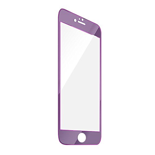 iPhone 6 Screen Protector, iPhone 6S Screen Protector, Electroplating Mirror Effect Film, Ballistic Tempered Glass Protector, F-color™ Maximum Screen Protection from Bump Drop Scrape 9H Purple