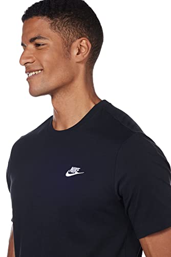 Men's Nike Sportswear Club T-Shirt, Nike Shirt For Men With Classic Fit, Black/White, Xl #TOP2