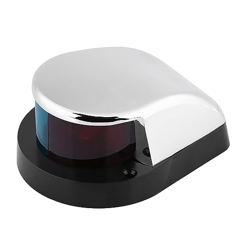 MEMEWOCA Luz de señal LED bicolor de 12 V para barcos, yates y embarcaciones marinas, lámpara de navegación de proa, carcasa de aleación de zinc resistente al agua con orificios de montaje