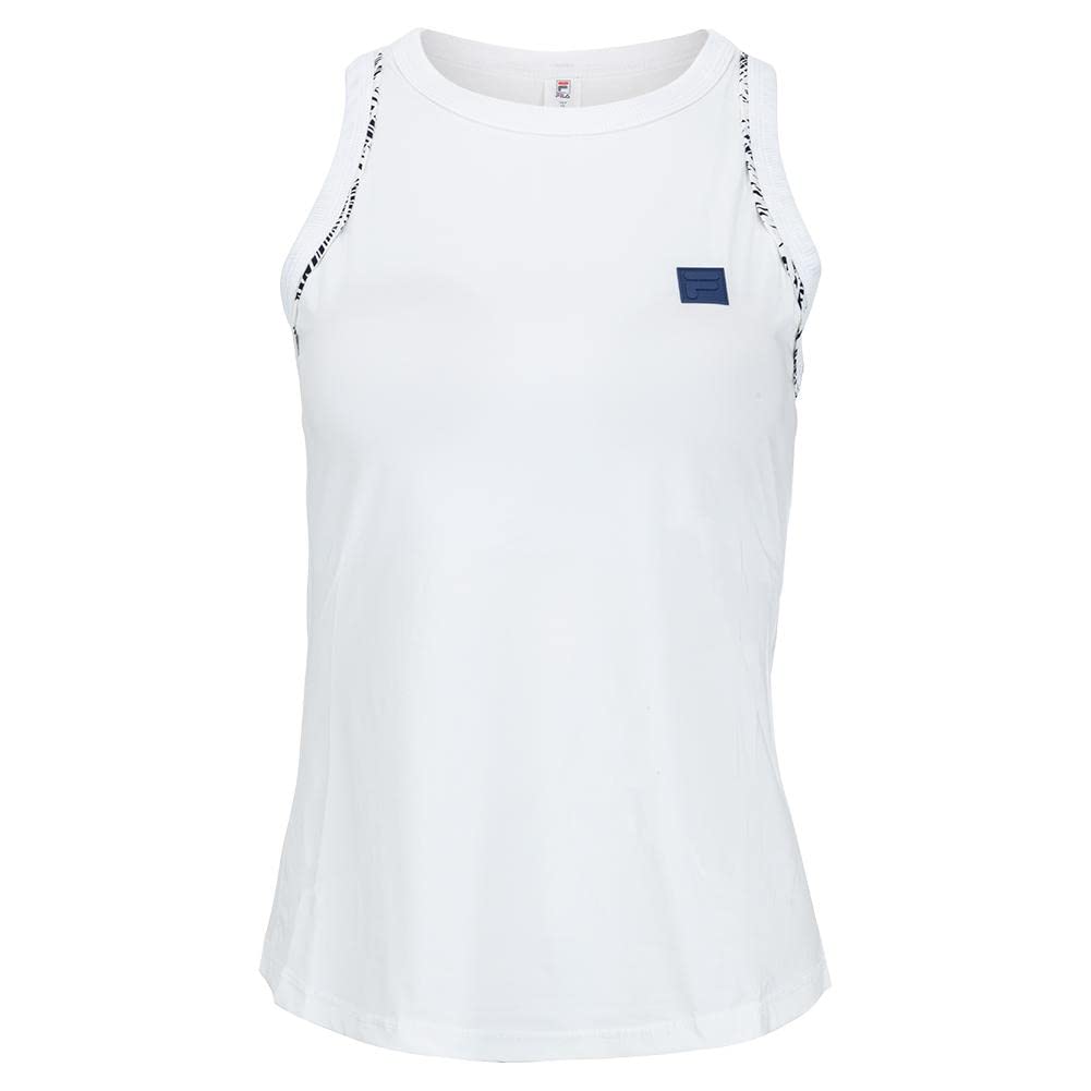 FilaFoul Line High Neck Tank - White/Fiji Print