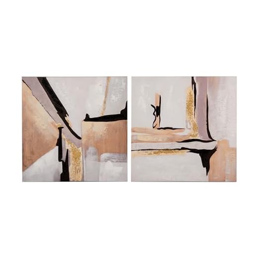 Set 2 Lienzos Abstracto 40% Pintado Mano 60X3X60 Cm
