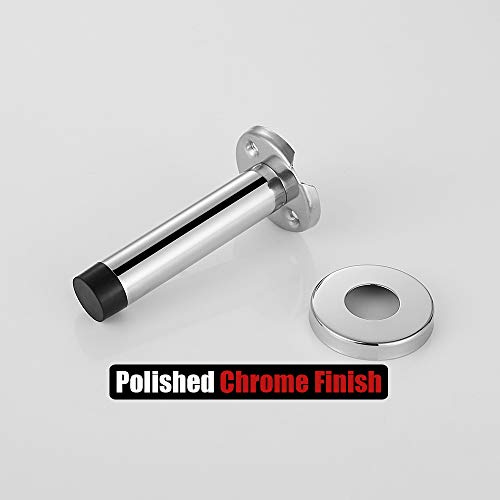 Jqk Door Stopper Chrome, 304 Stainless Steel Thicken 1Mm Sound Dampening Door Stop Bumper Wall Protetor 2 Pack, Polished Chrome, Dsb5-Ch-P2 #TOP4