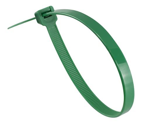 Gocableties Heavy Duty Long Green Cable Ties, 300mm x 7.6mm, Pack of 100, 12" Premium Nylon Zip Ties, Plastic Tie Wraps - Image 2