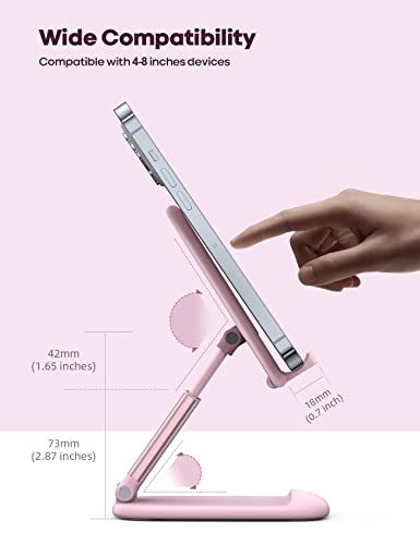 Lamicall Cell Phone Stand, Desk Accessories - Rose Gold Office Cell Phone Holder, Phone Stand for Desk, Desktop, Office Desk Accessories, Desk Decor for Women, Suitable for iPhone, 4-8'' Phone