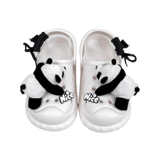 Cute Garden Shoes Kawaii 3D Bear Dinosaur Panda Bow Chunky Platform Cloud Slippers for Women Summer Lightweight Clogs