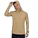 Long Sleeve Sun Shirt for Men UPF 50+ Rash Guard Cooling Fishing Hoodies with Mask - Summer UV SPF Hiking Blouses Khaki