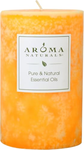 Aroma Naturals Lavender & Tangerine Essential Oil Scented Pillar Candle, Relaxing, 2.5 inch x 4 inch (Pack of 12)