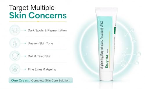 Image of Kozyma Skin Whitening Gel - 20g | Pigmentation Corrector & Dark Spot Remover | With Kojic Acid, Arbutin & Niacinamide | Brightening & Anti-Ageing Gel for All Skin Types