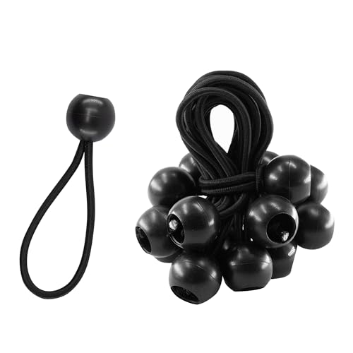bociloy 4 Inch Bungee Cords with Balls, 30 PCS Elastic Bungee Cords Heavy Duty Outdoor Bungee Straps with Balls for Camping, Tents, Cargo, Holding Wire and Hoses, Black