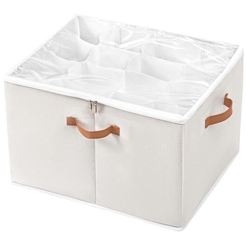Creahaus Caja de almacenamiento multiusos para zapatos con tapa transparente, caja organizadora de zapatos de 16 celdas con 2 asas, organizador apilable para ropa, sandalias, zapatos de niños (blanco) Creahaus Caja de almacenamiento multiusos para zapatos con tapa transparente, caja organizadora de zapatos de 16 celdas con 2 asas, organizador apilable para ropa, sandalias, zapatos de niños (blanco)