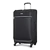 Amazon Basics Luggage, 30″ Large Checked Softside Suitcase With Wheels, With Four 360-Degree Multi-directional Spinner Wheels, Expandable Space, Zippered Pocket and Straps, Telescopic Handle, Black
