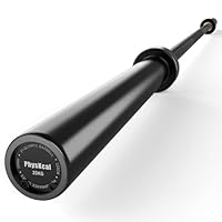 PhysKcal Olympia Langhantelstange 50mm | 20kg, 220cm | Weightlifting und Powerlifting Langhantel Profi Allrounder Langhantel | Komplett Schwarzer E-Coat