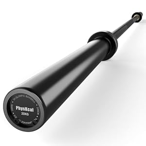 PhysKcal Olympic Barbell, 15kg/20kg Multipurpose Men’s and Women’s Barbell for Weightlifting Powerlifting, 2 Inches Barbell Bar for Squat, Bench Press, Deadlift