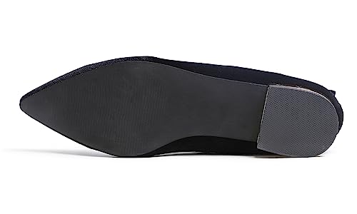 Image of FEVERSOLE Women's Loafer Flat Pointed Deco Low Heel Fashion Slip On Dress Driving Office Shoes