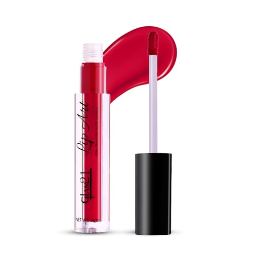 Image of Glam21 Lip Art Non-Transfer Matte Liquid Lipstick | Lightweight, Long-Lasting | Waterproof & Smudge-Proof Lip Colour | Intense Pigment | 3gm -Fatal Red-04
