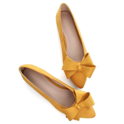 Image of Stunner Womens Flats Fashion Pointed Toe Bowknot Ballet Flats Cute Slip On Dress Flats Comfortable Party Wedding Flats2