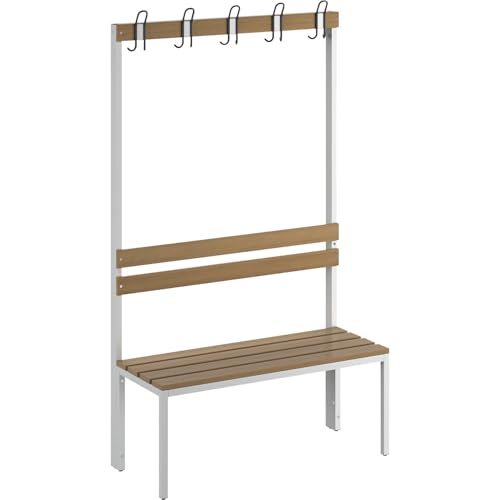 EUROKRAFT | Banc de vestiaire avec Dossier | unilatéral | Lattes en Bois de hêtre | Longueur 1000 mm