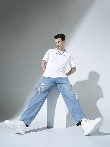 Image of Hubberholme Men's Knee Distressed Loose Fit Jeans