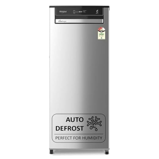 Whirlpool 192 L 3 Star Vitamagic PRO Frost Free Direct-Cool Single Door Refrigerator (215 VMPRO PRM 3S RADIANT STEEL-Z Fridge, Silver, Auto Defrost Technology)