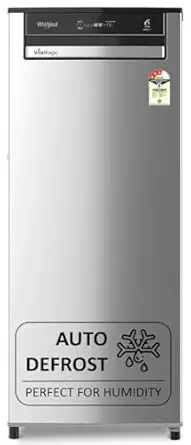 Whirlpool 192 L 3 Star Vitamagic PRO Frost Free Direct-Cool Single Door Refrigerator (215 VMPRO PRM 3S RADIANT STEEL-Z Fridge, Silver, Auto Defrost Technology)