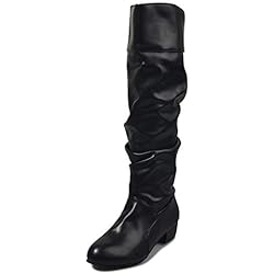 Zapatos De Seguridad Blancos Mujer UMore Botas Altas Invierno Mujer, Botas de Nieve Caña Ancha Zapatos Mujer Cuña Planos Sintética Peluche Jinete Bajo Cómodos Peludas Calentitas 2024