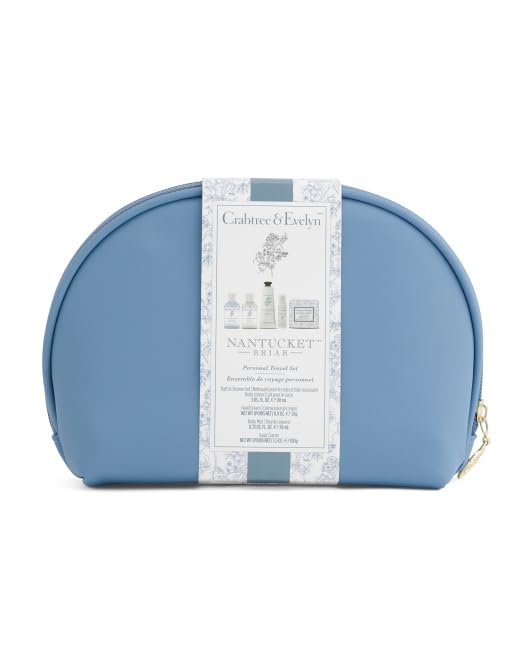 Crabtree & Evelyn Nantucket Briar Personal Travel Bath Set (6 Pieces - (3oz) bath and shower gel (3oz) body lotion (0.9oz) hand cream (0.33oz) body mist (3.5oz) soap 1 cosmetic bag) image 4