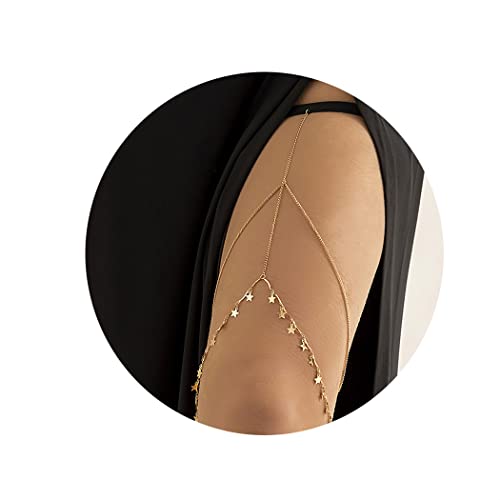 Zookey Boho Pierna Cadena Gold Start Muslo Cadena Verano Playa Cuerpo Cadena Joyería Accesorios para Mujeres y Niñas Cover