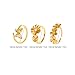 18K Gold Toe Rings for Women Non Tarnish 3Pcs Stainless Steel Adjustable Toe Ring Starfish Dolphin Shell Butterfly Daisy Flower Stacking Toe Rings Trendy Boho Summer Beach Foot Jewelry (Flower)
