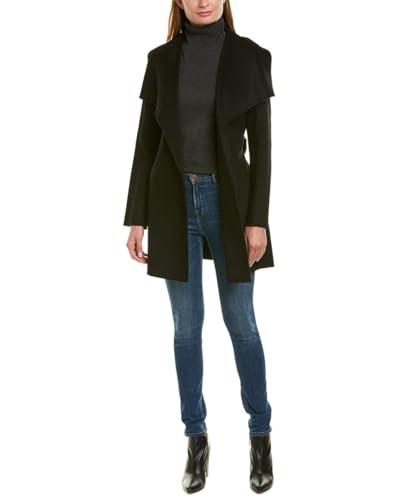 Image of TAHARI Women's Double-faced Luxury Soft Wool Blend Peacoat- Wrap Wool Coat With Removable Belt