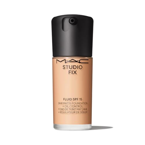 Studio Fix Fluido SPF 15 24 horas Base mate más control de aceite, C4 por MAC para mujeres, base de 1 onza