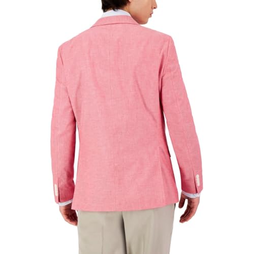 Tommy Hilfiger Mens Conrad Woven Modern-Fit Two-Button Blazer Pink 40L2