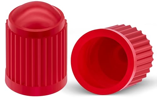 MEAJOO 15PCS Plastic Tire Valve Stem Caps, Corrosion Resistant, with O Rubber Ring, Airtight Seal Heavy Duty Dustproof Tire Valve Stem Covers for Cars, SUV, Trucks, Bikes, Motorcycles, Bicycles(Red)