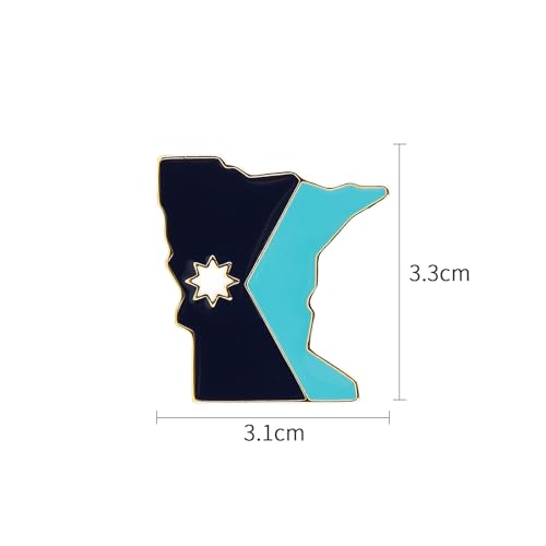 Image of State Shaped Map Lapel Metal Pin Enamel Brooch Keepsake Beautifully Designed for Backpack Hat